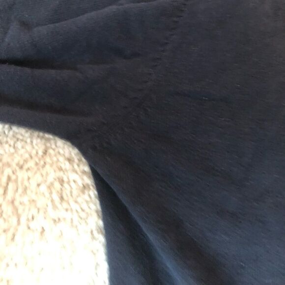 5/$15 SALE FRENCH CONNECTION Quarter Zip Utility Blue Sweater Large - Picture 15 of 16